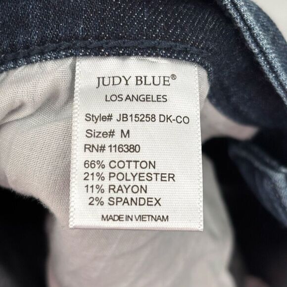 Judy Blue Raw Edge Denim Shorts Blue Size Medium - Picture 7 of 7